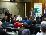 Tony Bailetti exchanges with Roni Zehavi during his presentation.