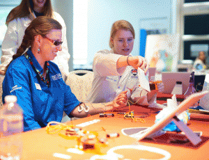 Carleton Neuroscience students provide a demonstration.