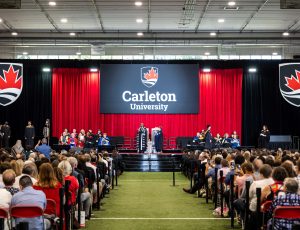 The crowd and event stage at convocation.
