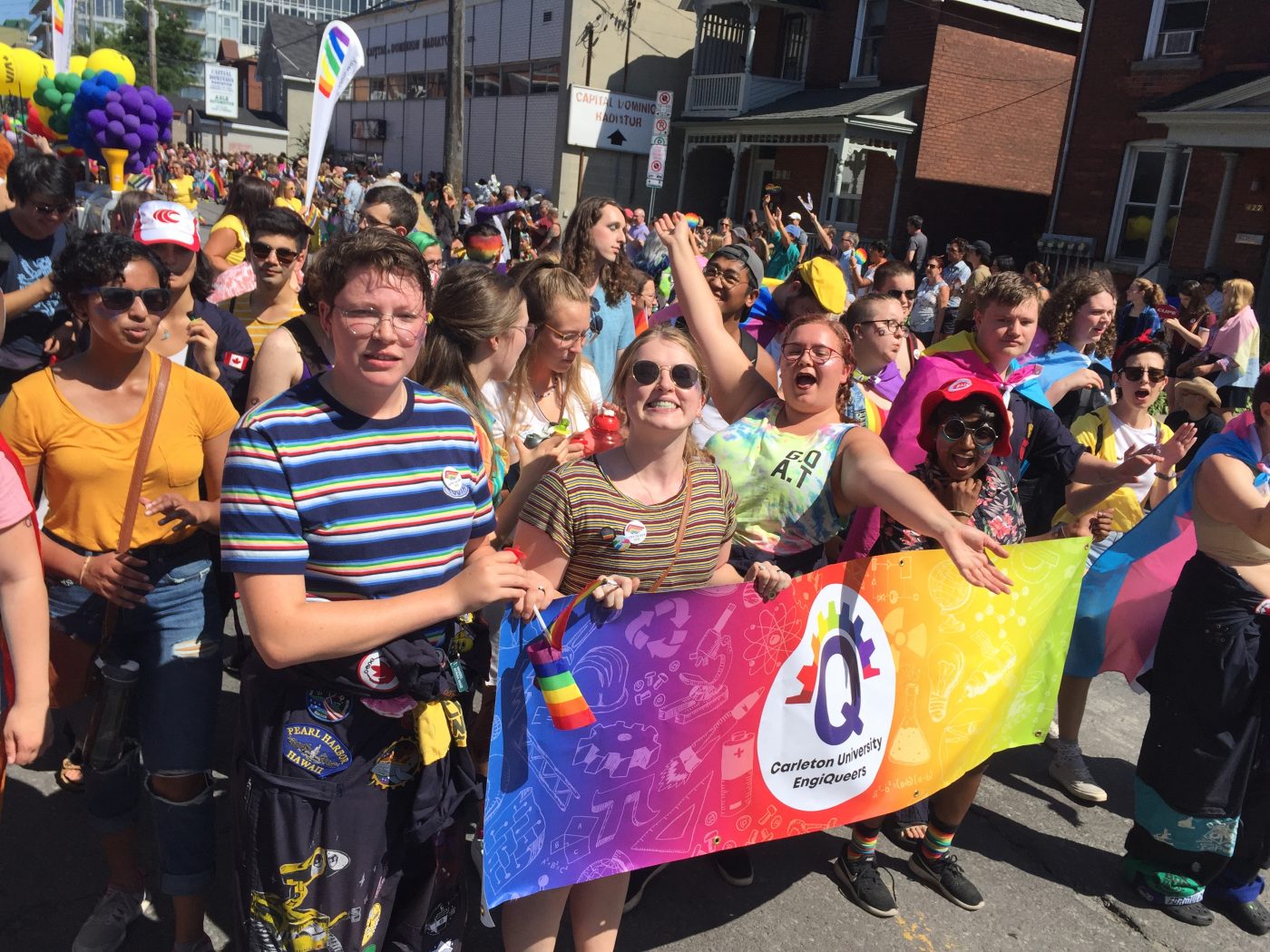 Carleton University Engiqueers group at Capital Pride parade.