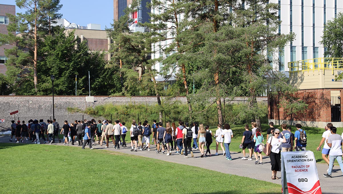 Students walk across Canada.