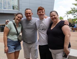 Families take part in move-in day.