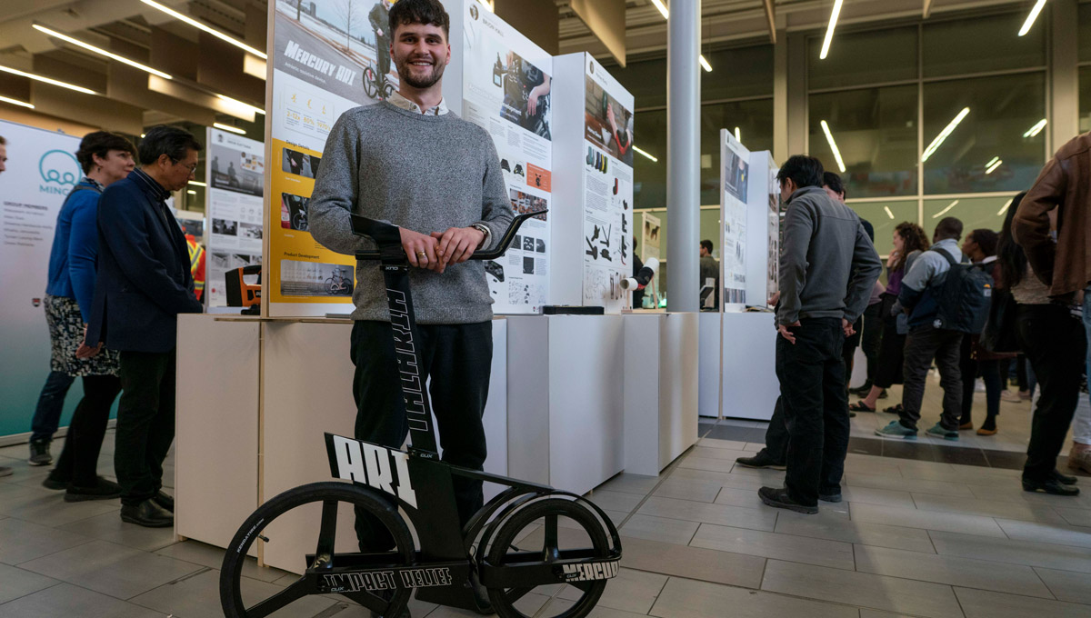 Peter Uguccioni stand with his Mercury ARI device.