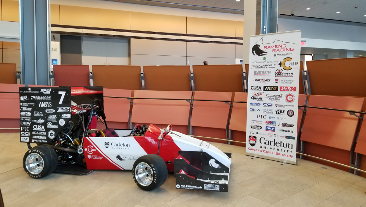 RR19, the car created by the Ravens Racing 2019 team, on display at the Shaw Centre.
