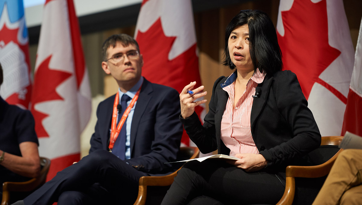 Merlyna Lim speaks. Electoral interferance was the key question of Artificial Intelligence, Democracy, and Your Election, an event hosted by Carleton on Feb. 25, 2019.