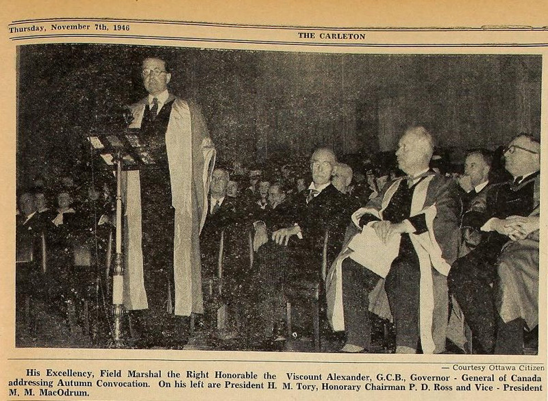 A newspaper clipping from Carleton's first Convocation