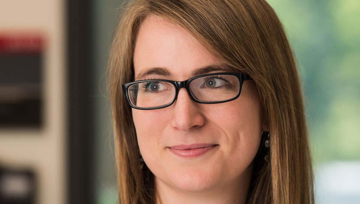 Pictured: Audrey Girouard, associate professor at Carleton University's School of Information Technology, spoke about challenges and new opportunities for young researchers during the announcement of the New Frontiers in Research Fund on Dec. 6, 2018.