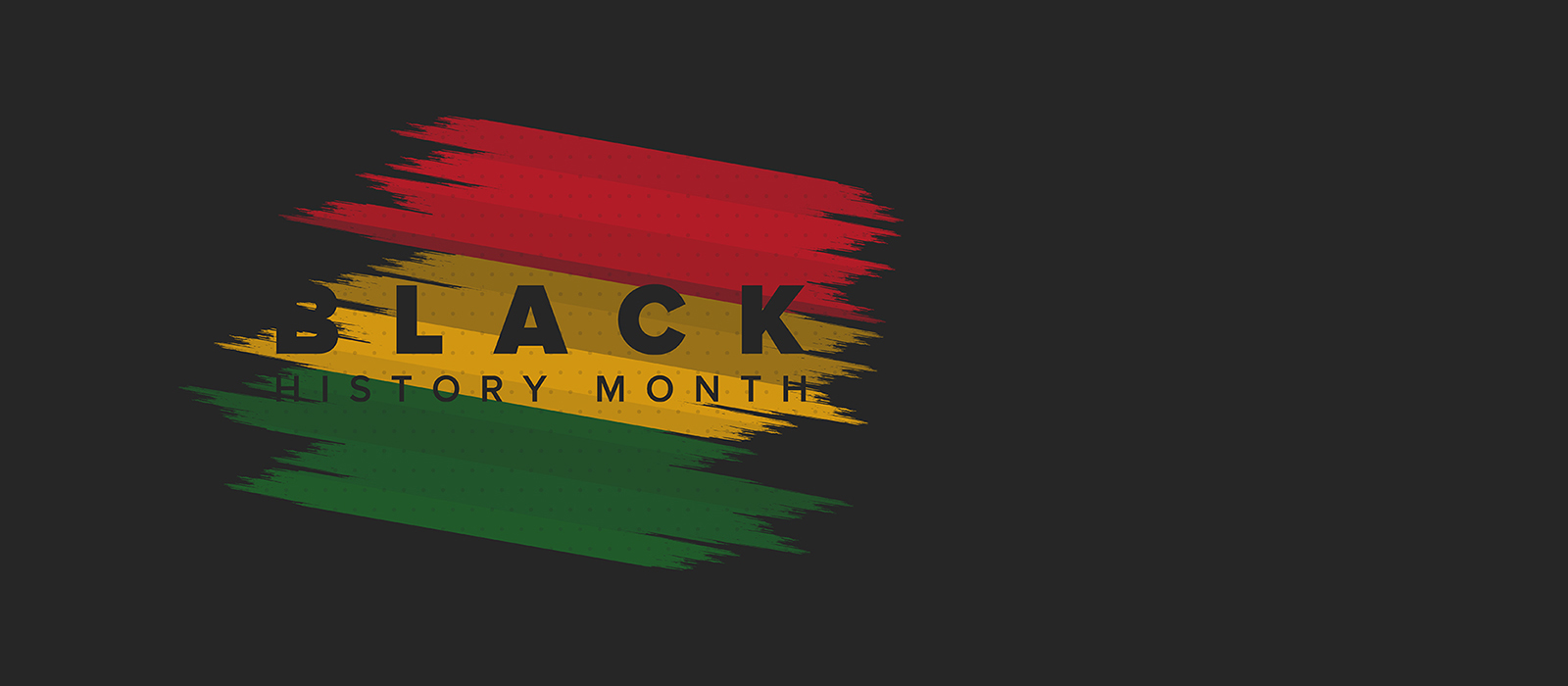 The words 'Black History Month' appears over splashes over colour including red, yellow, and green.