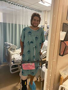 Brandon Peacock in the hospital