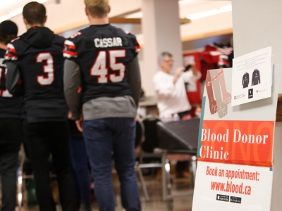 Photo for the news post: Carleton Ravens Football Team Holds Blood Clinic on Campus