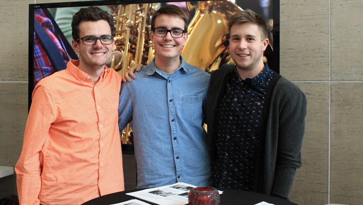 Winners of the video competition. Left to right: Duncan Chalmers, Kevin Nimmock, Keith Hickey (Photo: Emily Reed)