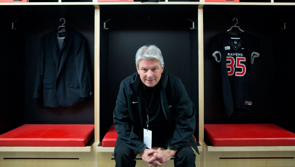 Carleton alum and former Ravens linebacker John Ruddy was instrumental to the return of football at Carleton.