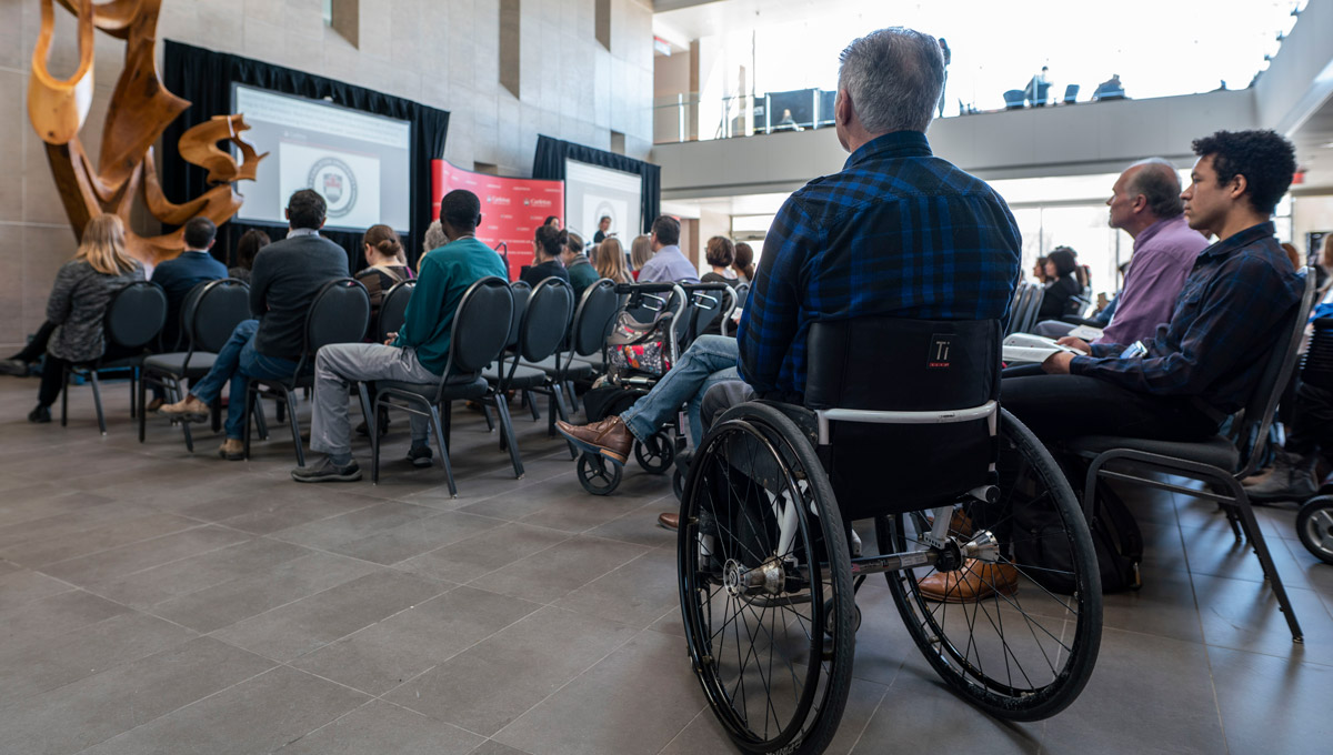 The audience during the Carleton University Accessible Experiential Learning Showcase.