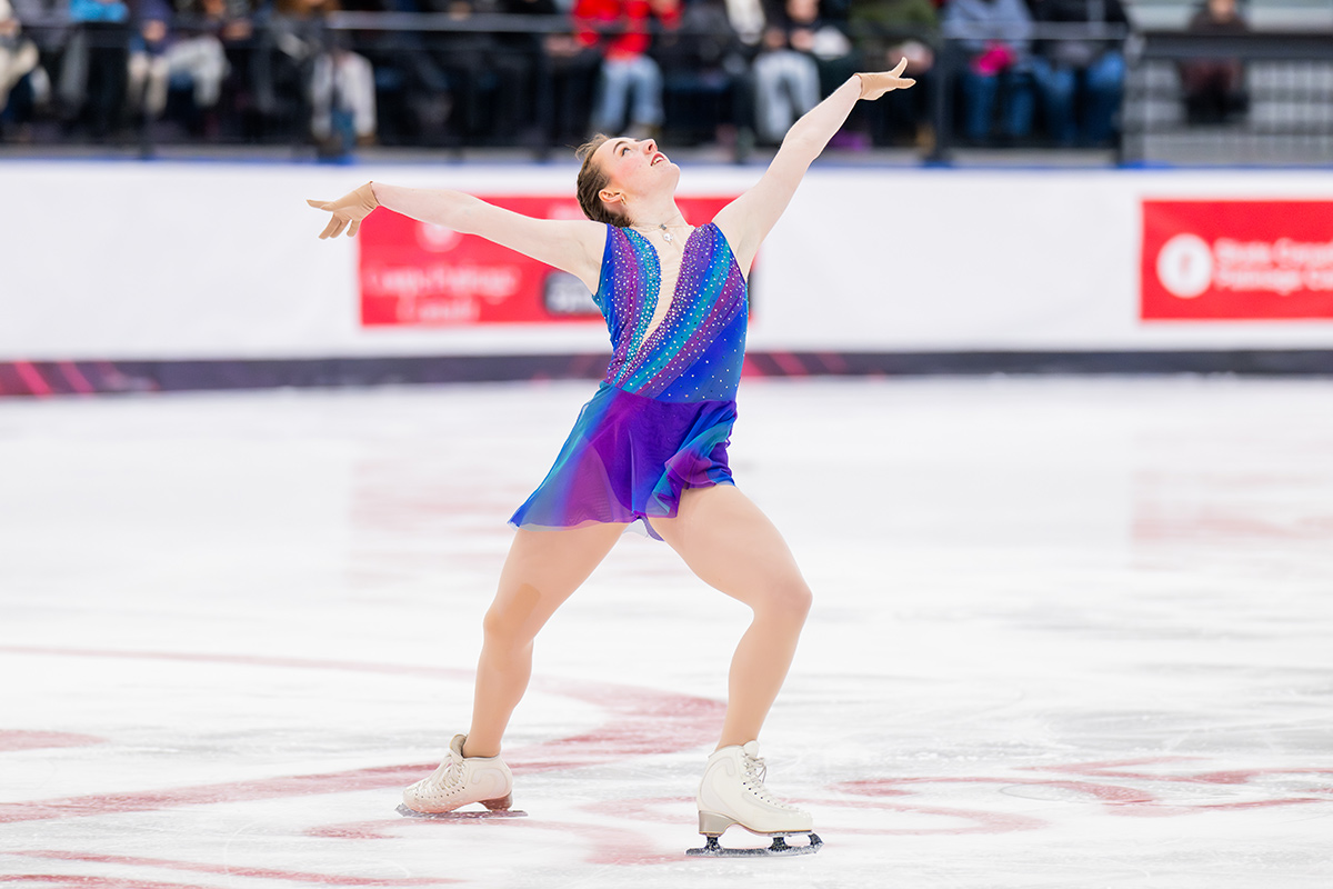 A figure skater performs.