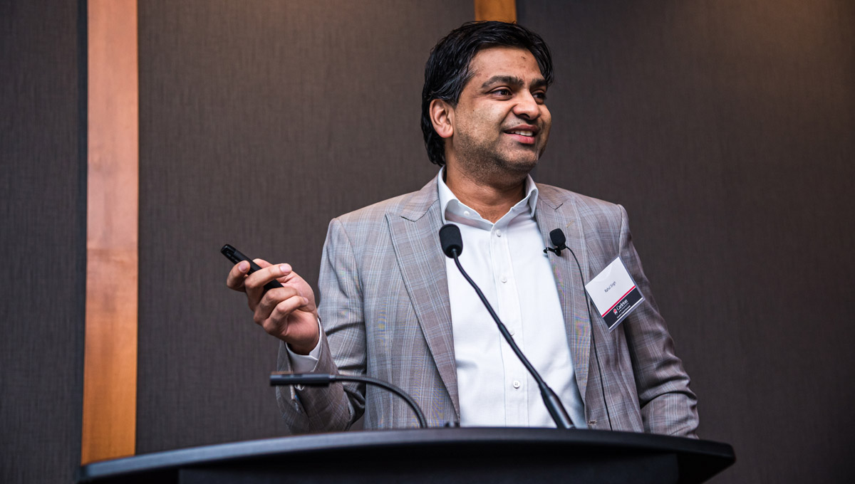 Rahul Singh speaks during the Leadership Luncheon which tackled the future of autononous vehicles.