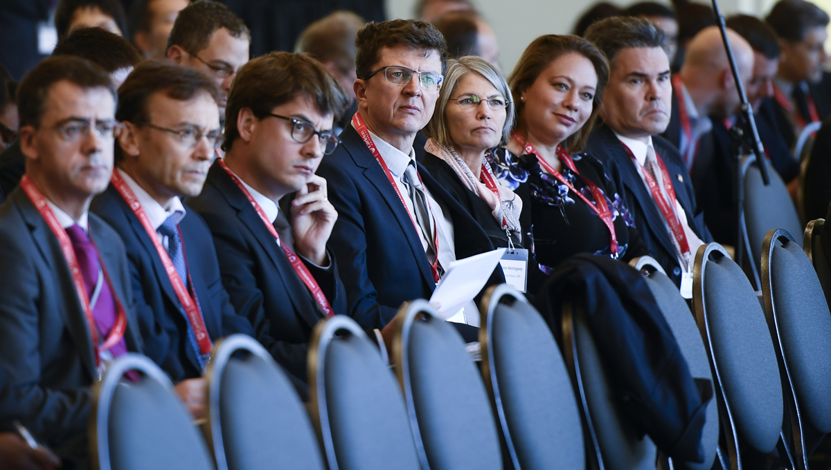 International diplomats listen to a panel presentation during the annual Orientation for Newly Arrived Diplomats in September 2018.