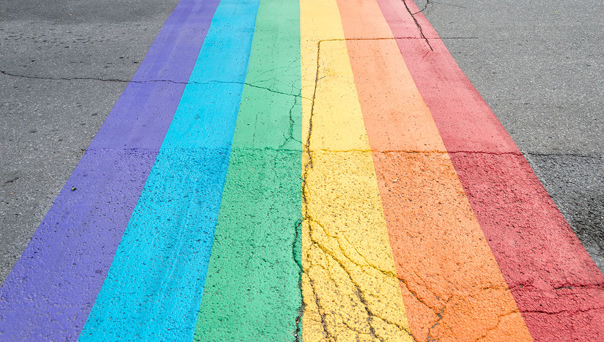 Pride flag crosswalk in Montreal