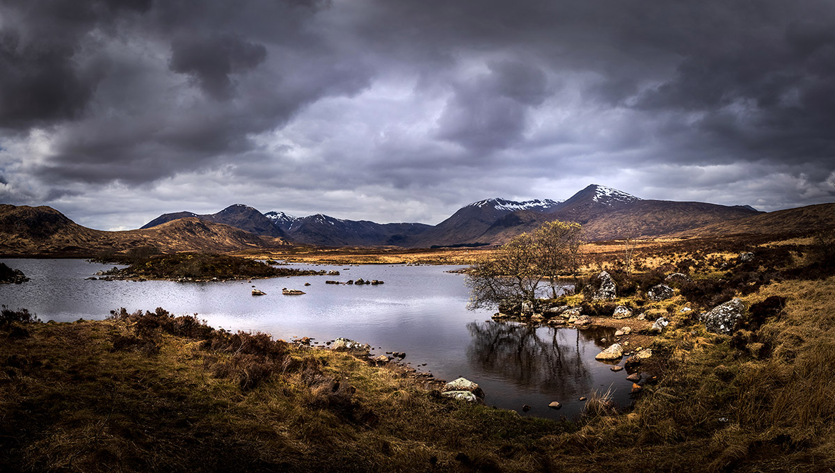 Rannoch Moor landscape, The Scottish Highlands, UK.