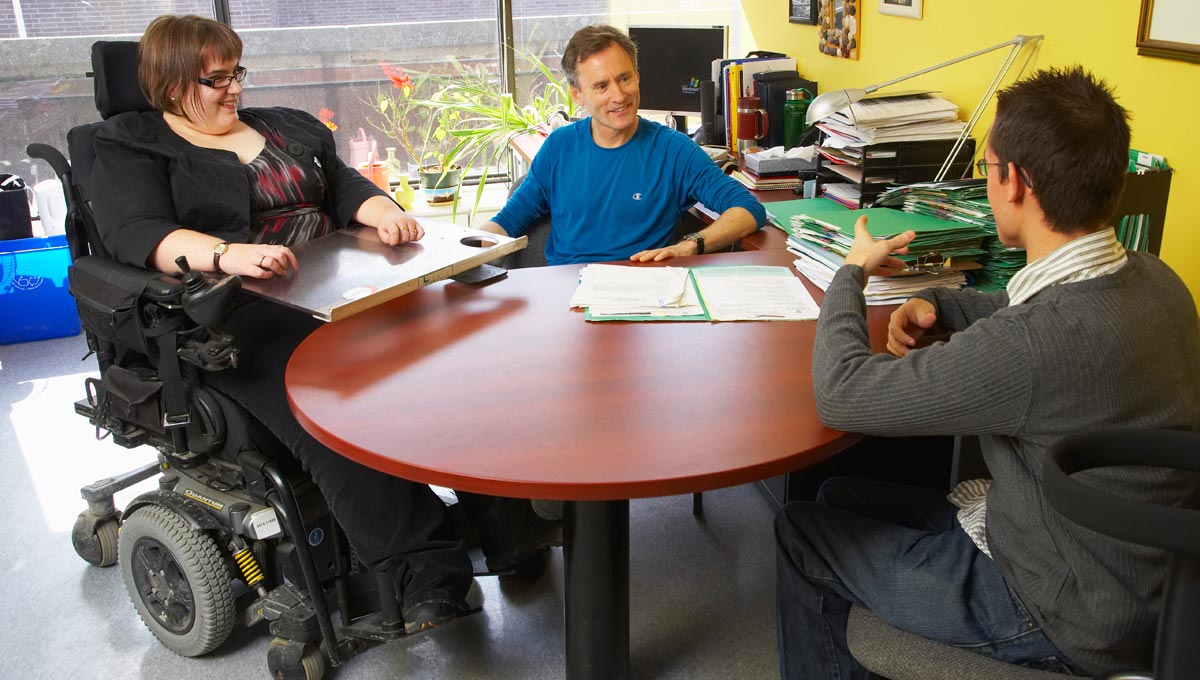 Larry McCloskey (centre), director of the Paul Menton Centre for Students with Disabilities (PMC)