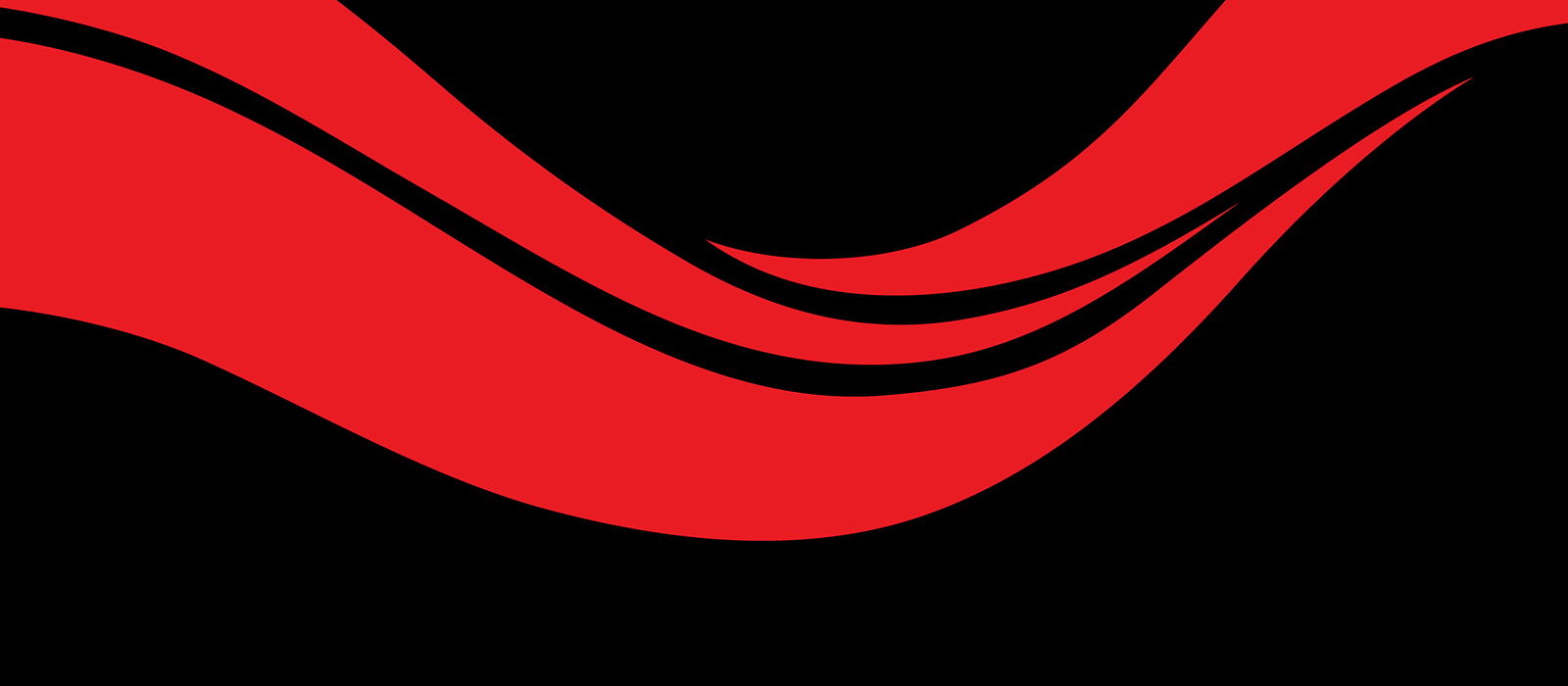 A black background with a red wave cutting across.