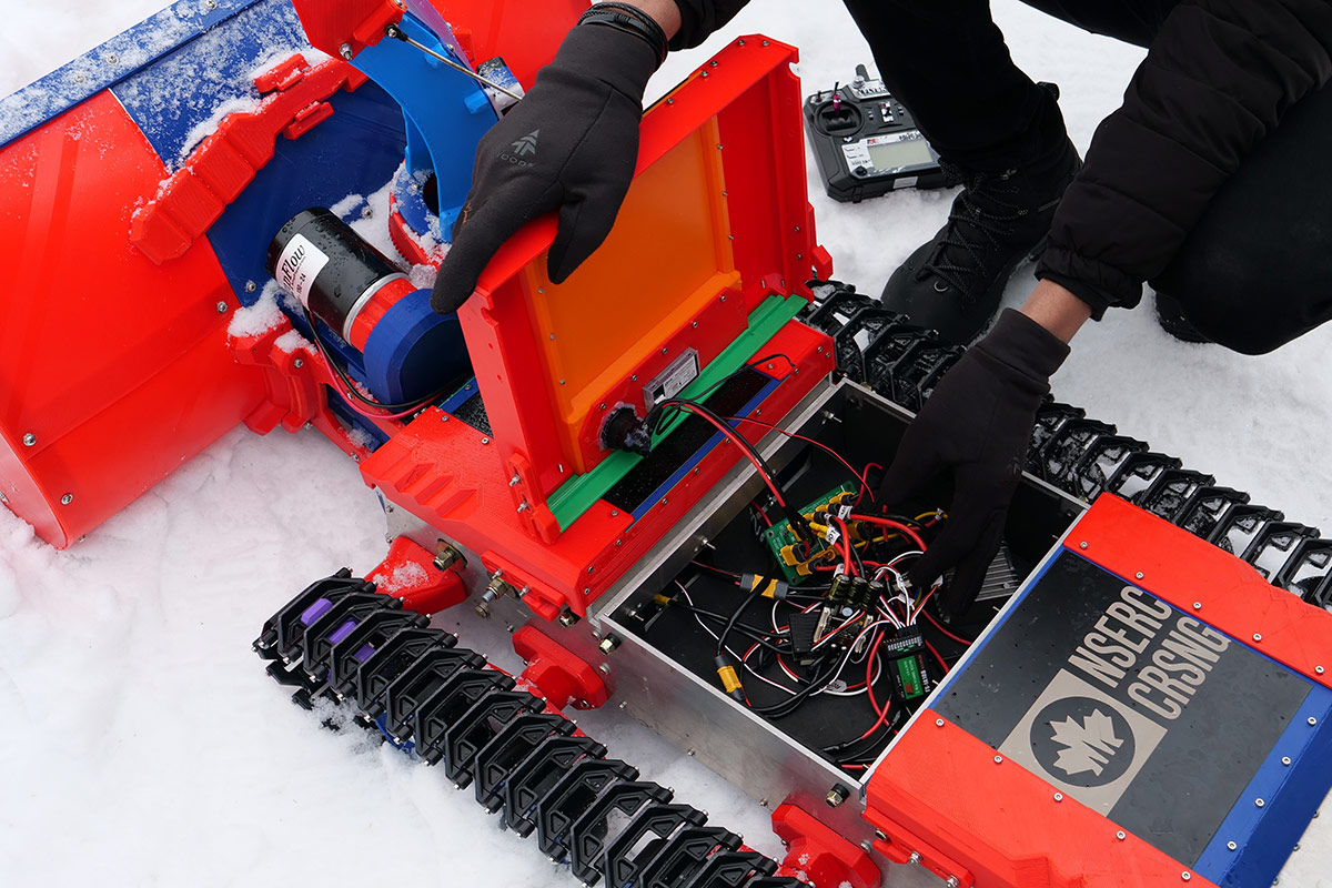 A robot that cleans snow and maintains ice surfaces