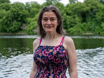 Photo for the news post: Carleton Water Quality Expert Jumps into Rideau River Swimming Research