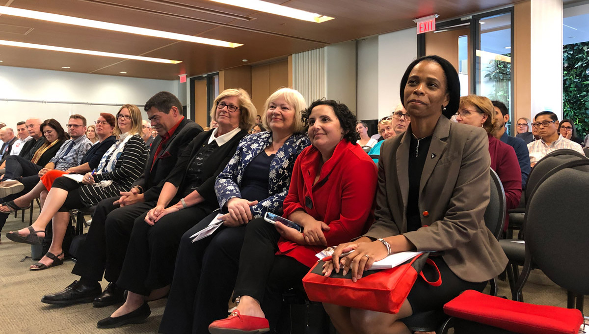 Ken Steele with Task Force co-chairs Cindy Taylor, Lorraine Dyke, Betina Appel Kuzmarov, and Patrice Smith