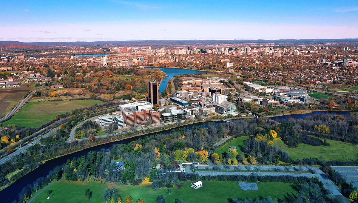 Aerial view of the Carleton University campus