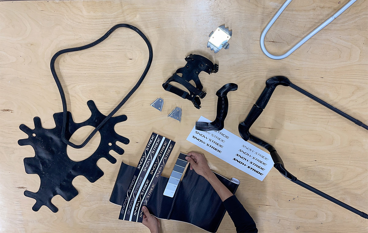 Various components of the SnowStride snoeshows.