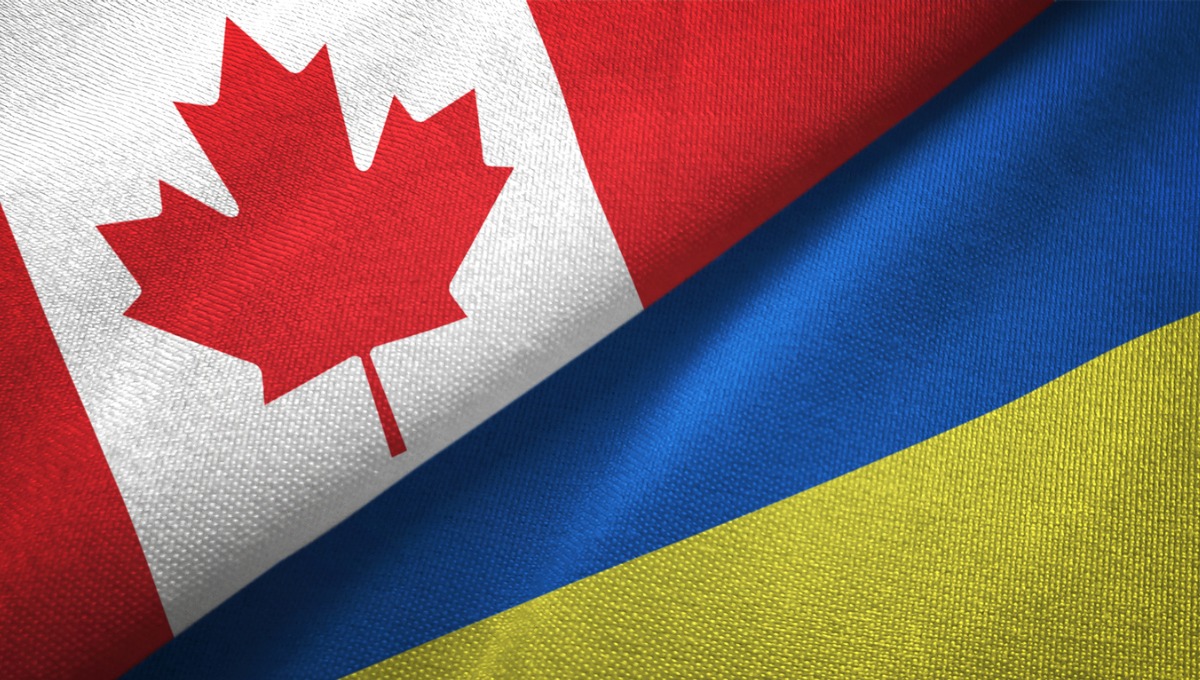 Canada and Ukraine Flags