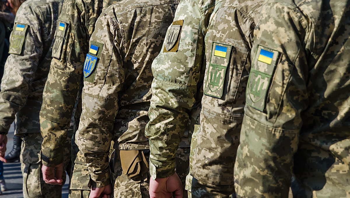 Ukrainian soldiers on military parade