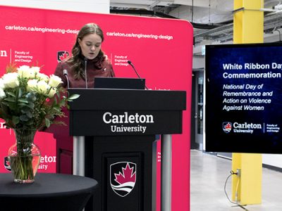 Photo for the news post: Carleton Commemorates White Ribbon Day with Honourary Plaque
